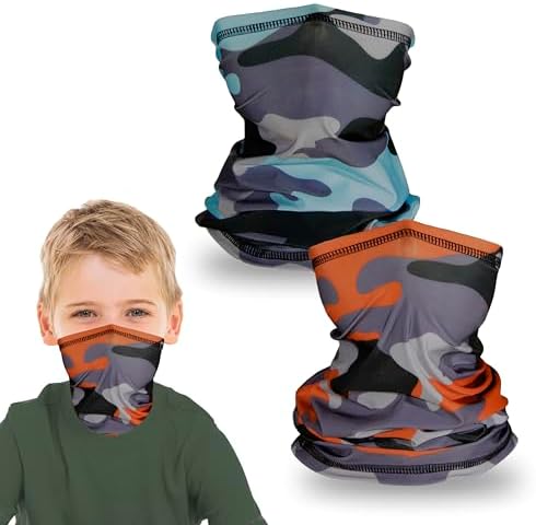 TuXCen Kids Camo Gaiter Cooling UV Face Mask