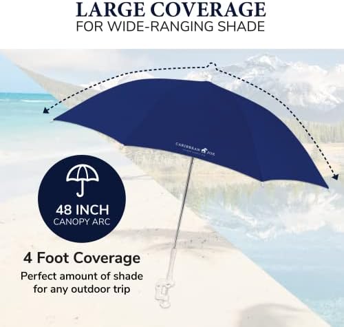 Caribbean Joe Tilt Beach Umbrella with UV Protection 1