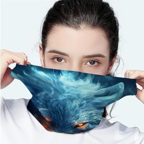 GLUDEAR Wolf 3D Print Balaclava Face Scarf for Men Women