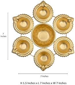 DIGGY ARTS Gold Diya Shape Urli Bowl 7 Inches