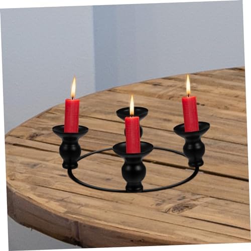 PRETYZOOM Iron Taper Candle Holder Ring for Christmas Wreath