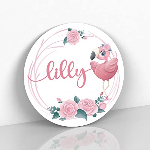 Letters by Leslie Floral Flamingo Name Sign 24 Inch 1