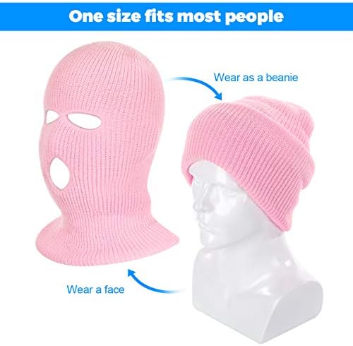 Tmflexe 2-Piece 3-Hole Ski Mask Winter Balaclava