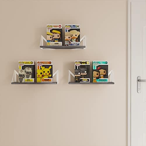 Wallniture Minori Gray Floating Shelves Set of 3 1