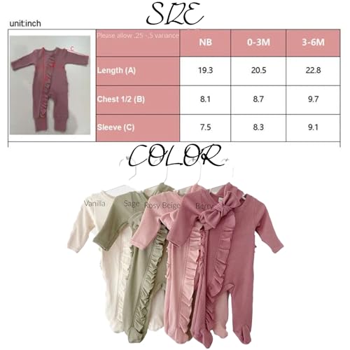 Personalized Newborn Girl Onesie With Ruffled Bow