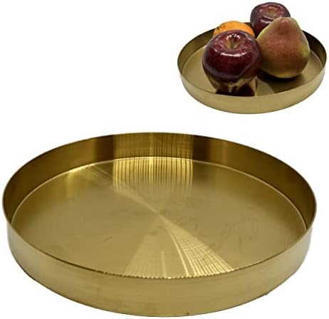 Wick Works 85 In Gold Decorative Round Tray