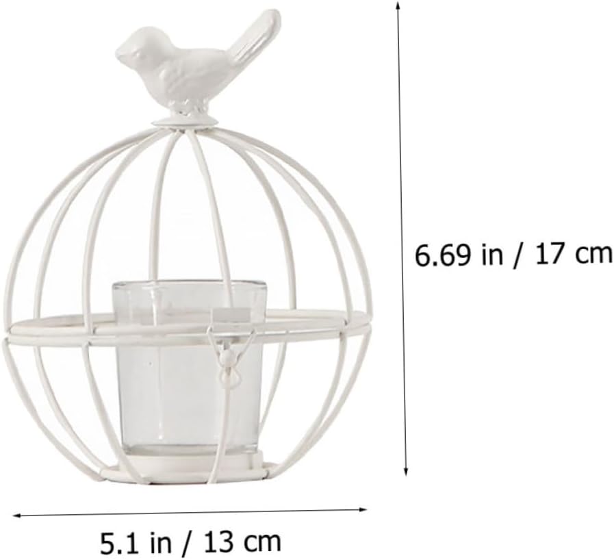 ABOOFAN Iron Candlestick Holder with Glass Bowl