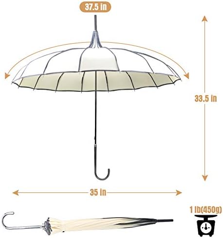 VIVI SKY Pagoda Peak Classic Umbrella Ivory 1