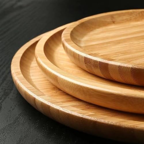 GNSN 15 cm Bamboo Serving Tray for Food Coffee Snacks Candles