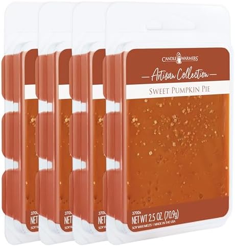 Candle Warmers Etc Artisan Wax Melts 25oz Sweet Pumpkin Pie 4-Pack