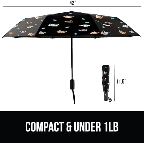 GORILLA GRIP Windproof Stick Umbrella for Dogs and Cats