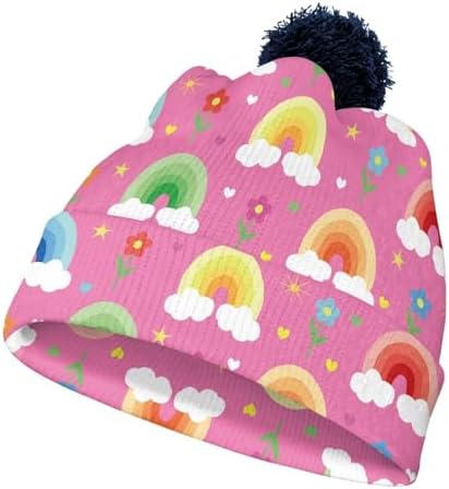 Pwnixequ Kids Pompom Beanie Hat for Winter