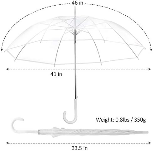 Liberty Imports Clear Automatic Stick Umbrella for Travel and Photo Events