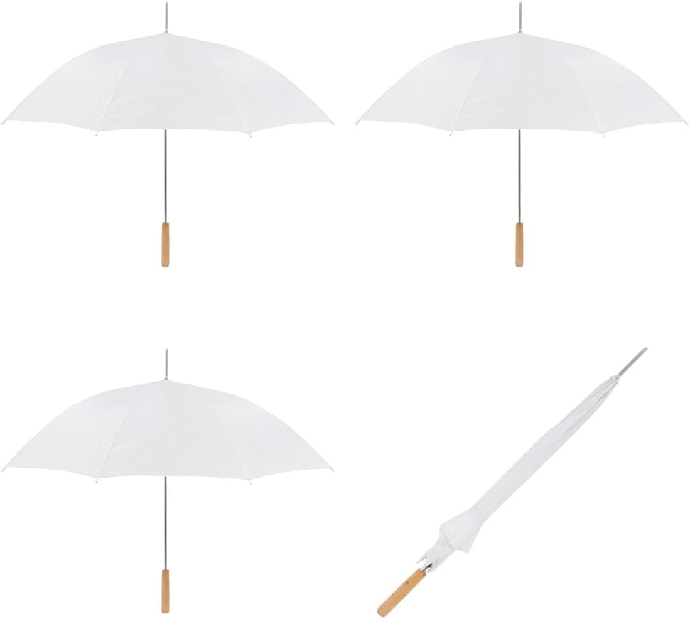 Wedding Umbrella - 35 Inch White Stick Umbrella 10 Pack
