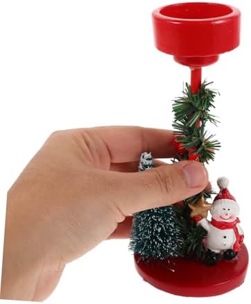 VINTORKY Cute Retro Snowman Candle Holder