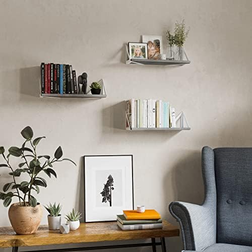 Wallniture Minori Gray Floating Shelves Set of 3 1