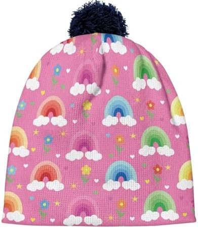 Pwnixequ Kids Pompom Beanie Hat for Winter