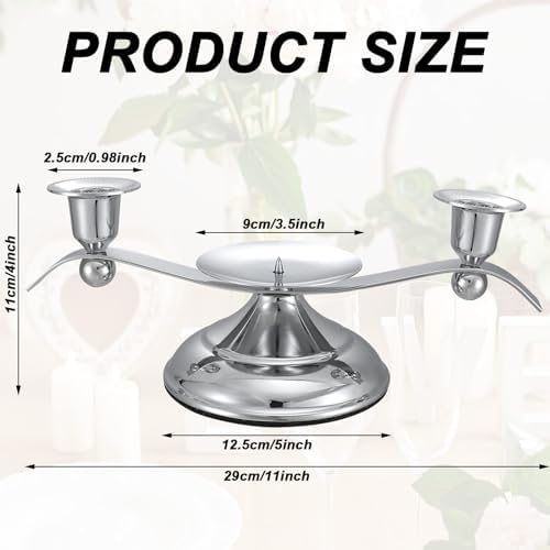 Ziliny 3 Arm Iron Scroll Unity Candle Holder Silver 1