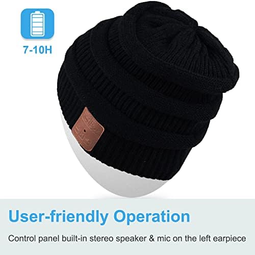 Rotibox Bluetooth Beanie with Headphones for Winter Sports and Christmas Gifts