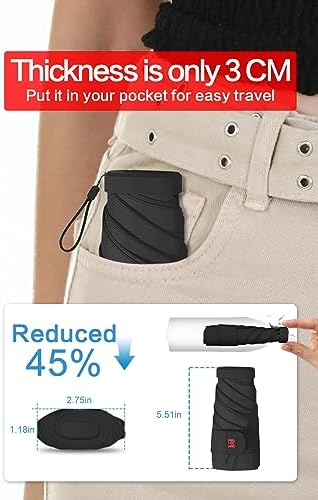 Moorrlii Mini Travel Umbrella - UPF 50 Windproof and Lightweight