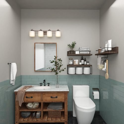 PopiShelves Dark Brown Wall Mounted Shelf Set with Basket