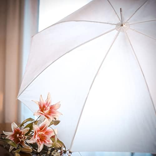 Wedding Umbrella - 35 Inch White Stick Umbrella 10 Pack