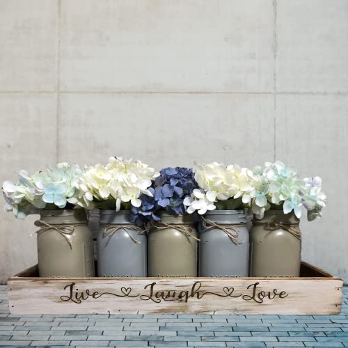 Wood Tray Engraved with 5 Painted Quart or Pint Jars