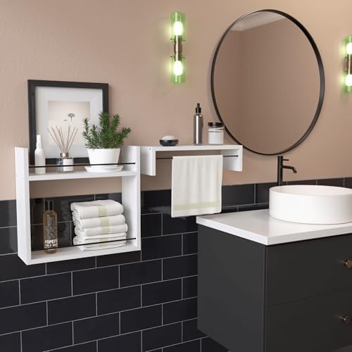 RICHER HOUSE Floating Wall Shelves - White