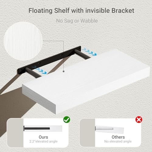 Vivelove 16 Inch Floating Shelves Set of 2 for Bathroom Wall 1