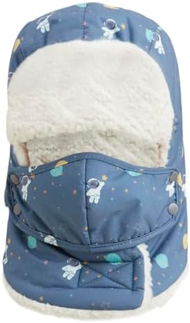 Cute Kids Winter Hat with Ear Flaps and Adjustable Chin Strap