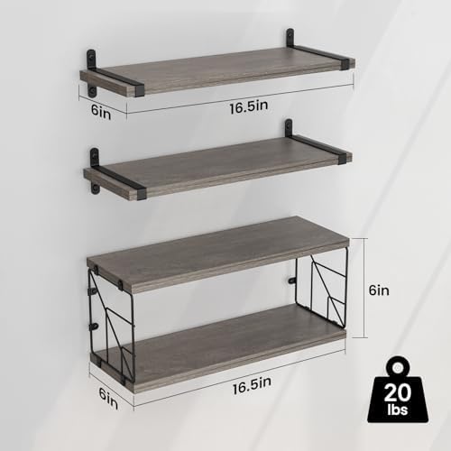 B4Life Floating Shelves Bathroom Rustic Storage