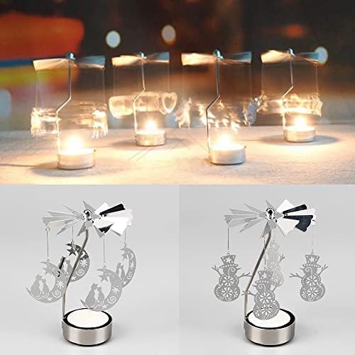 Surakey Rotating Tea Light Holder Snowman Design