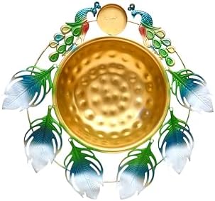Peacock Urli Bowl - Elegant Floating Flower Tea Light Holder