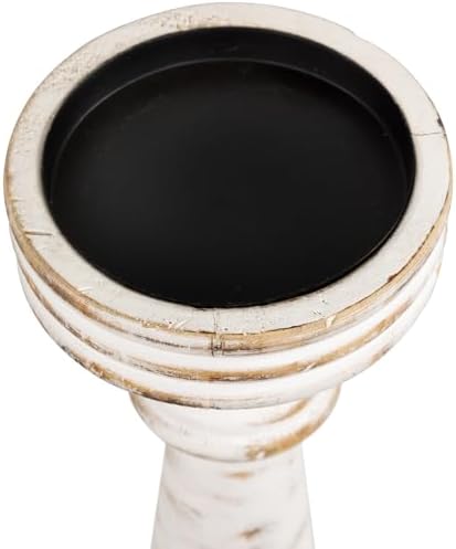 Northlight Wooden Spindle Candle Holder - 12 Antique White 1