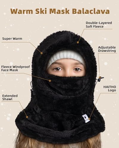 Kids Ski Mask Balaclava with Windproof Hood
