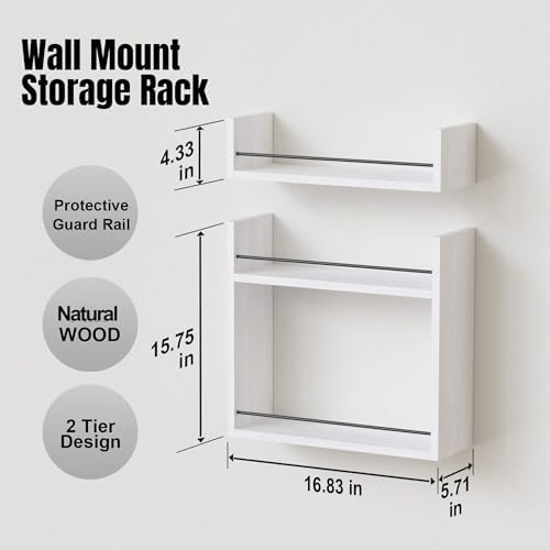 RICHER HOUSE Floating Wall Shelves - White