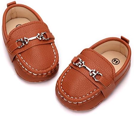 LONSOEN Baby Loafers for Boys Girls Prewalker Shoes