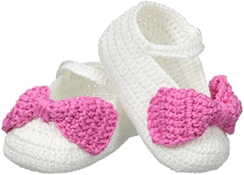 Jefferies Socks Baby Girls Newborn Mary Jane Bow Crochet Booties