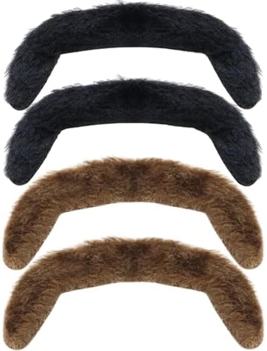 4PCS Self-Adhesive Fake Mustache for 60s 70s Costume