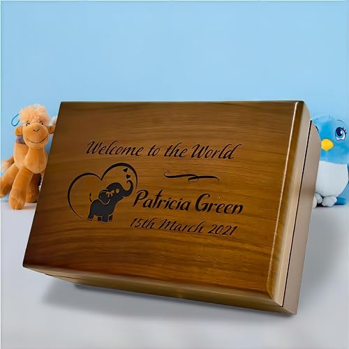 Premium Walnut Baby Keepsake Box with Custom Engraving