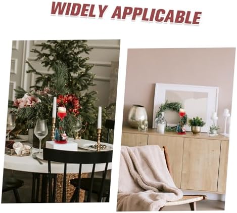 Christmas Candle Stand with Snowman Decor