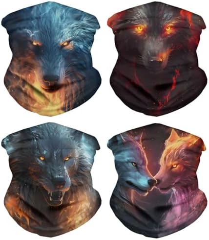 GLUDEAR Wolf 3D Print Balaclava Face Scarf for Men Women