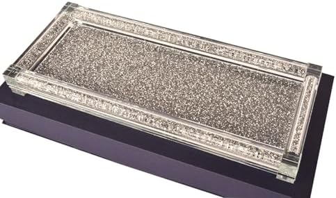 Strawberry Fairy Elegant Glass Tray with Crushed Diamond Design