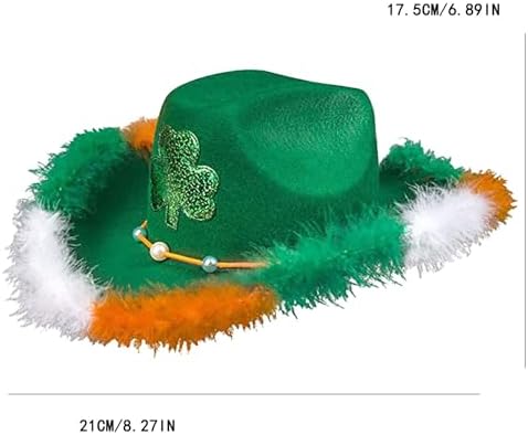 St Patricks Day Cowboy Hat Green Wide Brimmed 1