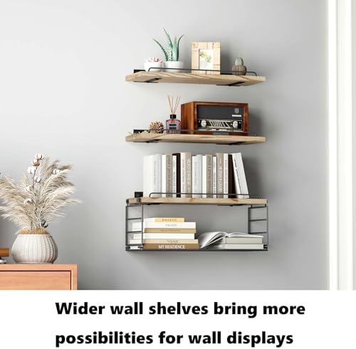 YXDXF Farmhouse Floating Shelf Set of 3 with Guardrail