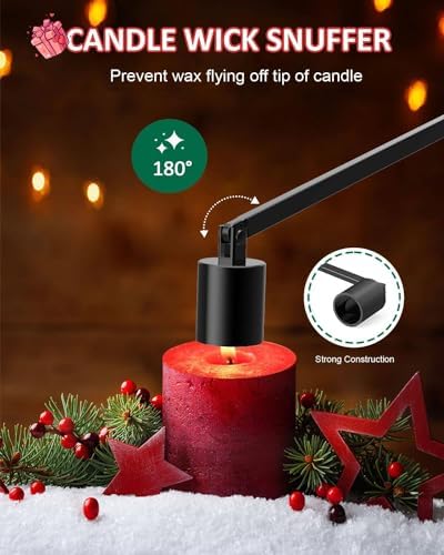Burtok 4-in-1 Candle Care Kit with Red Heart Design