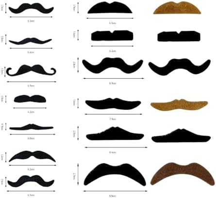 Paidiem 36PCS Fake Mustaches Black Brown