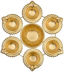 DIGGY ARTS Gold Diya Shape Urli Bowl 7 Inches