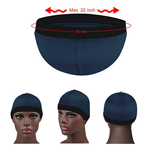 DURALA 4PCS Silky Stocking Wave Cap for Men