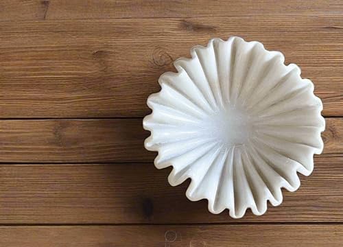 LE HOME DECOR Marble Fluted Bowl 6 Inches